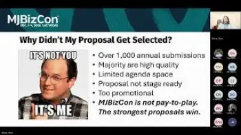 Screenshot of the Video "Perfecting Your Pitch: MJBizCon Speaker Application Tutorial"